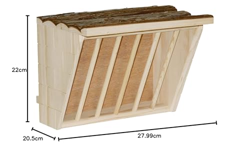 Kerbl 82895 Heuraufe XL mit Sitzbrett Nature, 28 x 20,5 x 22 cm - 4
