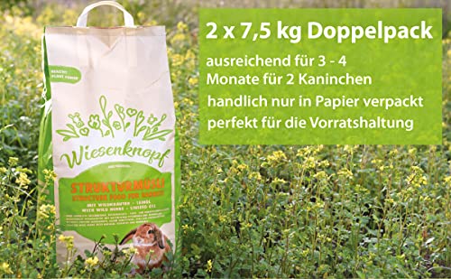 15kg Kaninchenfutter Wiesenknopf Strukturfutter mit Kräuter - 3