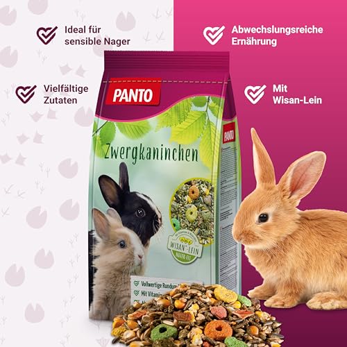 Panto Zwergkaninchenfutter 2.5 kg, 4er Pack (4 x 2.5 kg) - 2