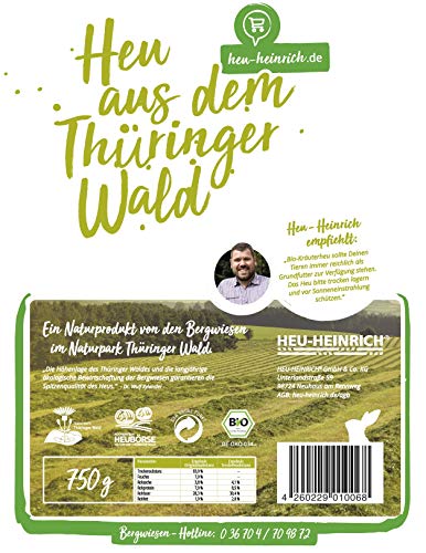 HEU-HEINRICH® 1kg Bio – Bergwiesen – Kräuterheu aus dem Naturpark Thüringer Wald - 4