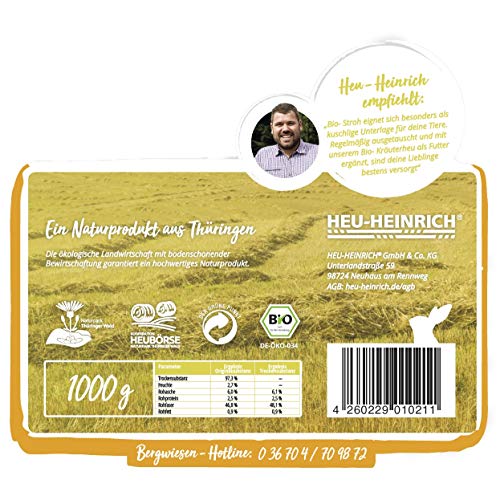 HEU-HEINRICH® 6 x 1 kg Bio – Stroh – weiches Einstreu für Ihr Heimtier - 4