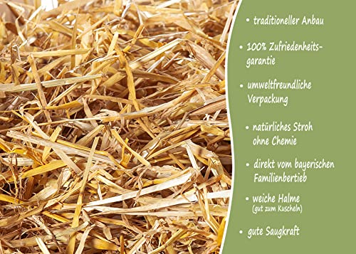 Gerstenstroh Ernte von Heu-Tom ® Strohballen ca. 15 kg, Einstreu Futter Meerschweinchen Hasen Kaninchen direkt vom Hof der Familie Emmerig - 4