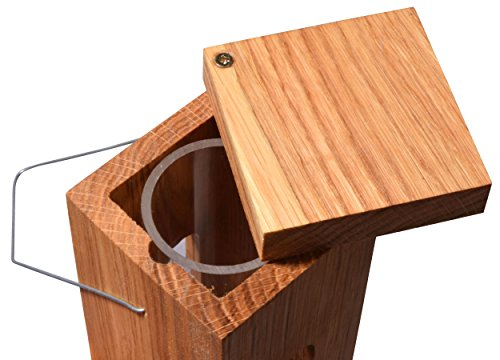 Luxus-Vogelhaus 46770e Edler Futterspender für Vögel, aus Holz (Eiche) für Garten, Balkon, mit Futtersilo (UV-resistent), Metallbügel zum Aufhängen – Vogelfutterstation Vogelfutterspender - 8