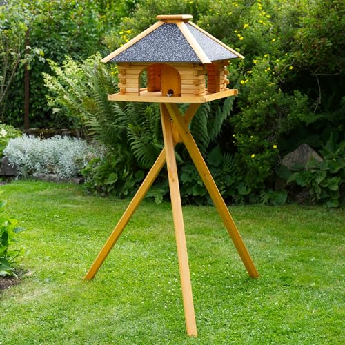 Stabiles Vogelhaus mit Strukturputzdach Ständer