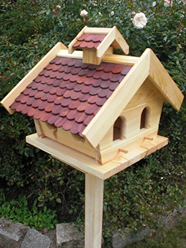 Vogelhaus mit Ständer-(V009+S1)XXL Braun-Vogelhäuser Vogelfutterhaus Vogelhäuschen-aus Holz-!!!DHL Schreinerarbeit- - 2