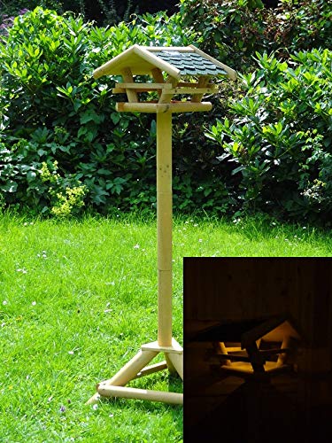 Vogelhaus Vogelfutterstation mit Ständer, Solar Led Beleuchtung - 3