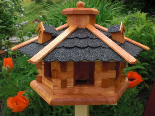 Vogelhaus-Gaube Bitumendach (V058) mit wetterfestem Anstrich-Vogelhäuser Vogelfutterhaus Vogelhäuschen-aus Holz- Schreinerarbeit
