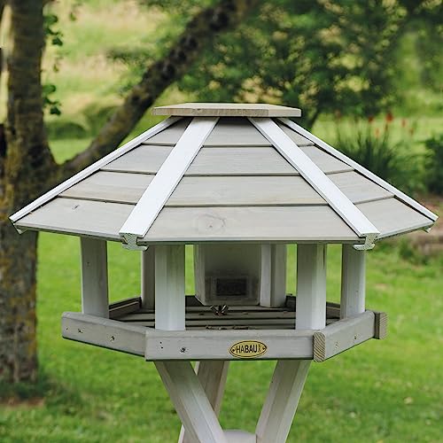 Habau 2518 Vogelhaus Ottawa mit Silo und Ständer, grau/weiß - 3
