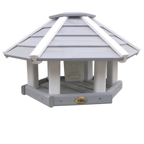 Habau 2518 Vogelhaus Ottawa mit Silo und Ständer, grau/weiß - 4