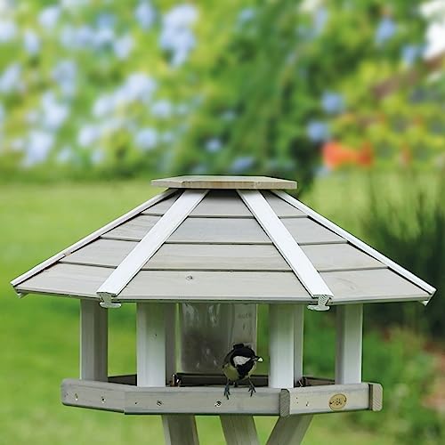Habau 2518 Vogelhaus Ottawa mit Silo und Ständer, grau/weiß - 5