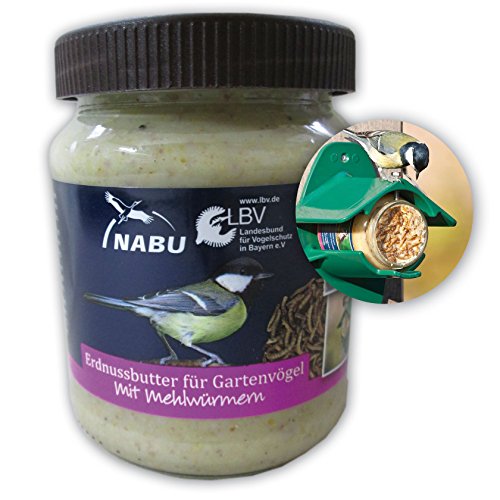 CJ Wildlife Erdnussbutter für Gartenvögel „mit Mehlwürmern“ 330 g