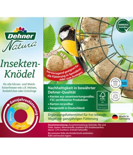 Dehner Natura Wildvogelfutter, Insekten-Knödel, ohne Netz, 100 Stück (10 kg) - 8
