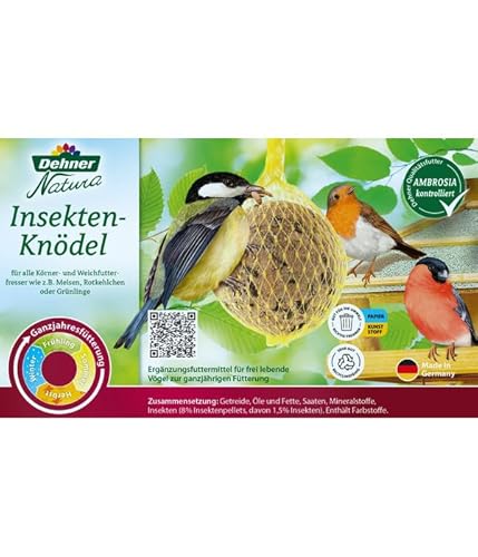 Dehner Natura Wildvogelfutter, Insekten-Knödel, 30 Stück (3 kg) - 6