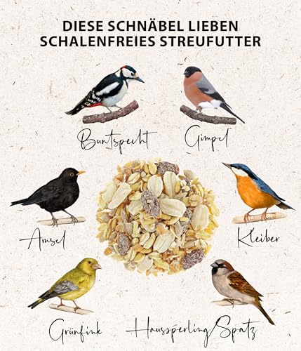 Dehner Natura Wildvogelfutter, schalenfreies Streufutter, 5 l (3.6 kg) - 2