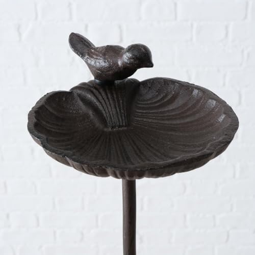 Vogeltränke, Vogelbad auf Gartenstab, aus Gusseisen, 2-fach sortiert, 1 Stück, 20 cm x 14 cm x 98 cm - 4