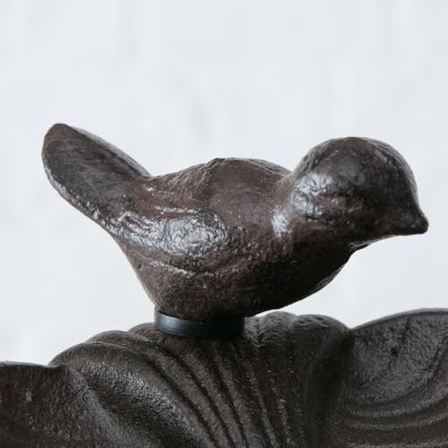 Vogeltränke, Vogelbad auf Gartenstab, aus Gusseisen, 2-fach sortiert, 1 Stück, 20 cm x 14 cm x 98 cm - 5