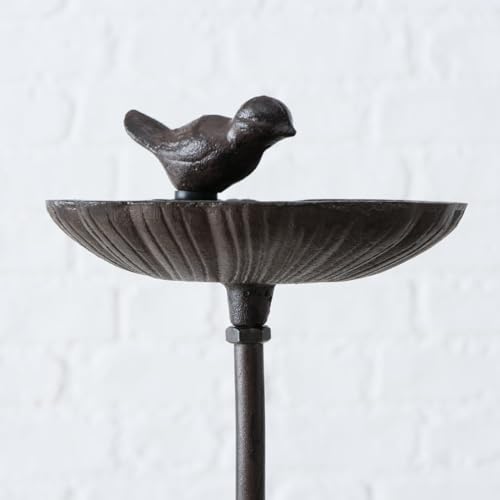 Vogeltränke, Vogelbad auf Gartenstab, aus Gusseisen, 2-fach sortiert, 1 Stück, 20 cm x 14 cm x 98 cm - 6