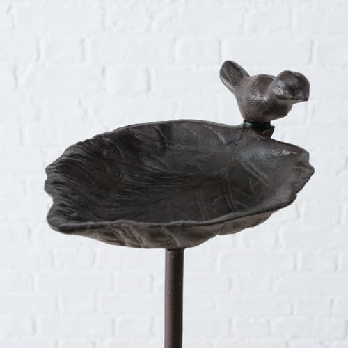 Vogeltränke, Vogelbad auf Gartenstab, aus Gusseisen, 2-fach sortiert, 1 Stück, 20 cm x 14 cm x 98 cm - 7