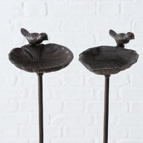 Vogeltränke, Vogelbad auf Gartenstab, aus Gusseisen, 2-fach sortiert, 1 Stück, 20 cm x 14 cm x 98 cm - 8