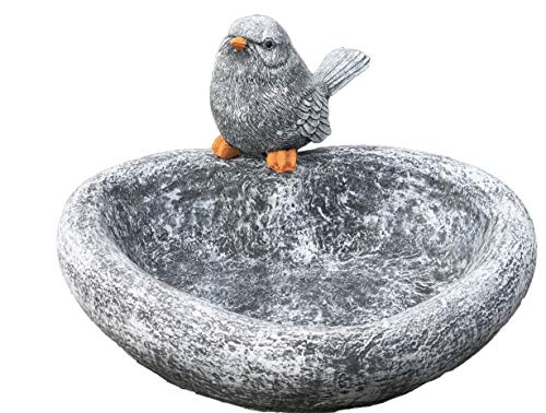 Vogeltränke Herz mit Steinfigur