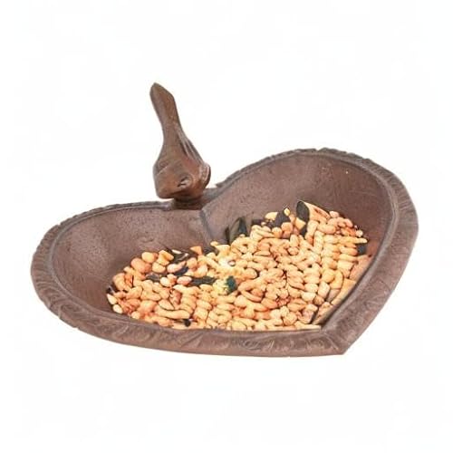 Esschert Design Vogeltränke Herz aus Gusseisen, 17,0 x 14,9 x 7,8 cm - 2