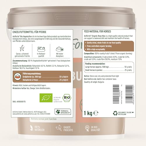 AniForte Hagebutten ganze Früchte naturrein 1 kg glutenfrei Vitamin C hoher Fruchtgehalt – Naturprodukt für Tiere - 8