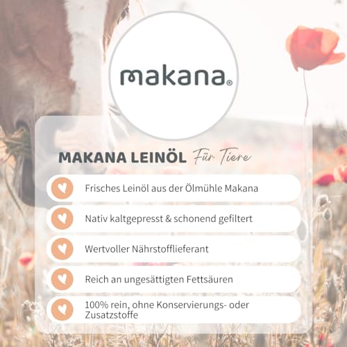 Makana ® Leinöl für Tiere, kaltgepresst, 100 % rein, 1000 ml Dosierflasche (1 x 1 l) - 4