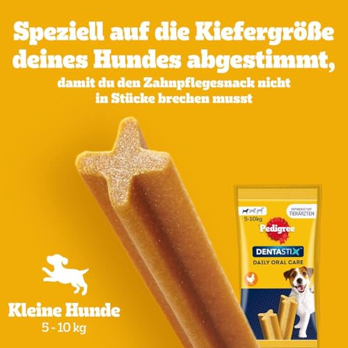 Pedigree DentaStix Hundesnack für kleine Hunde (5-10kg), Zahnpflege-Snack mit Huhn und Rind, 1 Packung je 56 Stück (1 x 880 g) - 6