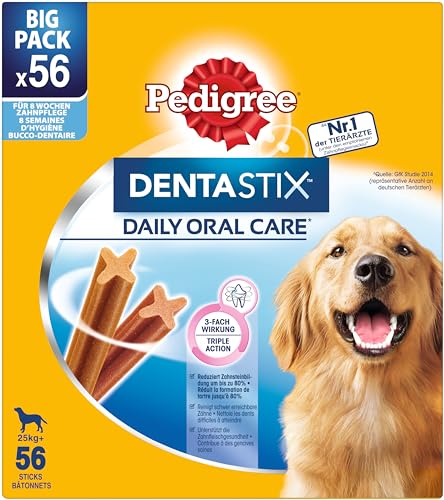 Pedigree DentaStix Hundesnack für große Hunde (25kg+), Zahnpflege-Snack mit Huhn und Rind, 1 Packung je 56 Stück (1 x 2.16 kg) - 2