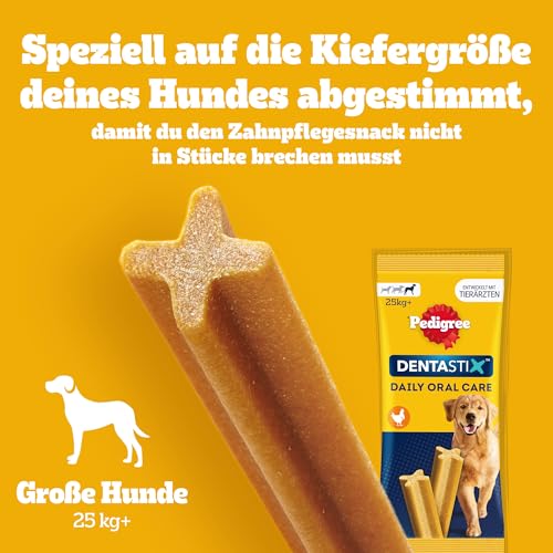 Pedigree DentaStix Hundesnack für große Hunde (25kg+), Zahnpflege-Snack mit Huhn und Rind, 1 Packung je 56 Stück (1 x 2.16 kg) - 8
