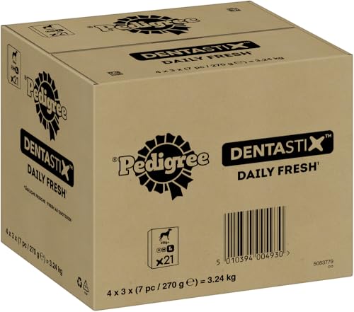 Pedigree DentaStix Fresh Hundesnack für große Hunde (25kg+), Zahnpflege-Snack mit Eukalyptusöl und Grüner Tee-Extrakt, 4 Packungen je 28 Stück (4 x 1,08 kg) - 2