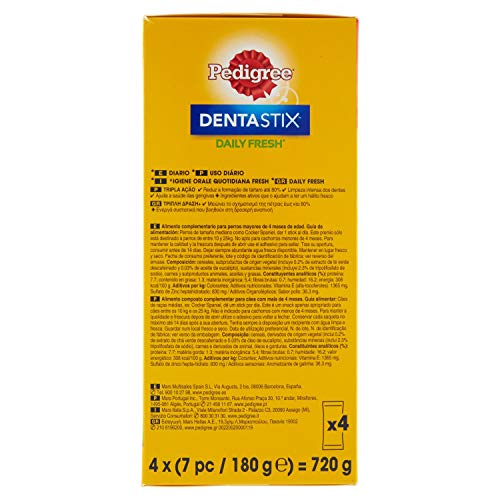 Pedigree DentaStix Fresh Snacks Multipack für mittelgrosse Hunde (10-25kg), 4 x 7 Stück, 1er Pack (1 x 720 g) - 2
