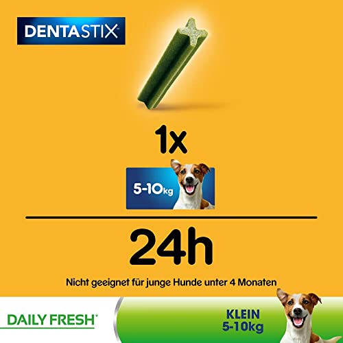 Pedigree DentaStix Fresh Hundesnack für kleine Hunde (5-10kg), Zahnpflege-Snack mit Eukalyptusöl und Grüner Tee-Extrakt, 4 Packungen je 28 Stück (4 x 440 g) - 3