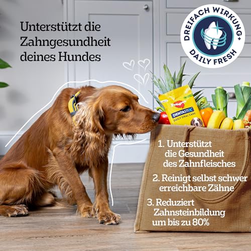 Pedigree DentaStix Fresh Hundesnack für kleine Hunde (5-10kg), Zahnpflege-Snack mit Eukalyptusöl und Grüner Tee-Extrakt, 4 Packungen je 28 Stück (4 x 440 g) - 5