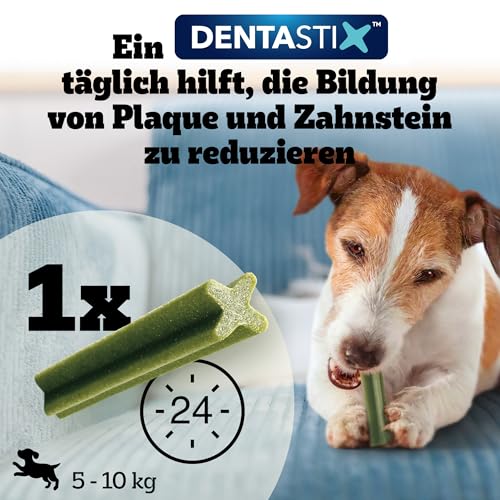 Pedigree DentaStix Fresh Hundesnack für kleine Hunde (5-10kg), Zahnpflege-Snack mit Eukalyptusöl und Grüner Tee-Extrakt, 4 Packungen je 28 Stück (4 x 440 g) - 9