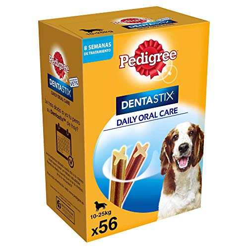 Pedigree DentaStix Hundesnack für mittelgroße Hunde (10-25kg), Zahnpflege-Snack mit Huhn und Rind, 1 Packung je 56 Stück (1 x 1.44 kg) - 2