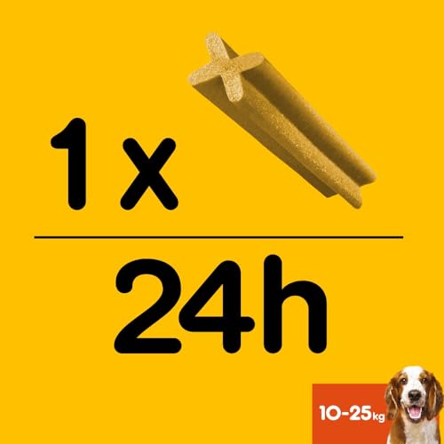 Pedigree DentaStix Hundesnack für mittelgroße Hunde (10-25kg), Zahnpflege-Snack mit Huhn und Rind, 1 Packung je 56 Stück (1 x 1.44 kg) - 5