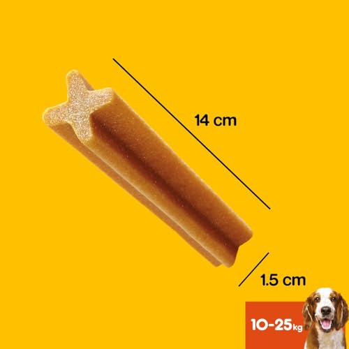 Pedigree DentaStix Hundesnack für mittelgroße Hunde (10-25kg), Zahnpflege-Snack mit Huhn und Rind, 1 Packung je 56 Stück (1 x 1.44 kg) - 9