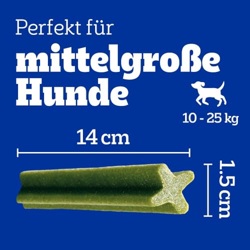 Pedigree DentaStix Fresh Hundesnack für mittelgroße Hunde (10-25kg), Zahnpflege-Snack mit Eukalyptusöl und Grüner Tee-Extrakt, 4 Packungen je 28 Stück (4 x 720 g) - 4