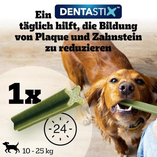Pedigree DentaStix Fresh Hundesnack für mittelgroße Hunde (10-25kg), Zahnpflege-Snack mit Eukalyptusöl und Grüner Tee-Extrakt, 4 Packungen je 28 Stück (4 x 720 g) - 5