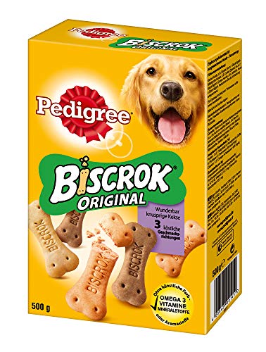 Pedigree Biscrok Hundesnacks 3 köstlichen Geschmacksrichtungen, 6 Packungen (6 x 500 g)