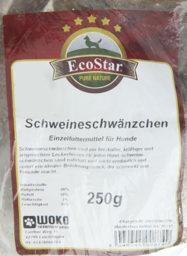EcoStar Hunde Snack Schweineschwänzchen 250g, 2er Pack (2 x 250 g) - 2