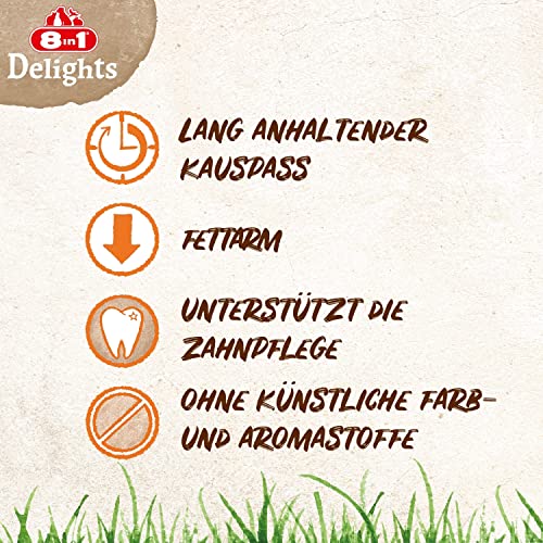 8in1 Delights Chicken Kauknochen Größe XS (gesunder Kausnack für sehr kleinere Hunde von 2 bis 12 kg, hochwertiges Hähnchenfleisch eingewickelt in Rinderhaut), 7 Stück (85 g) - 5