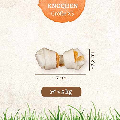 8in1 Delights Chicken Kauknochen Größe XS (gesunder Kausnack für sehr kleinere Hunde von 2 bis 12 kg, hochwertiges Hähnchenfleisch eingewickelt in Rinderhaut), 7 Stück (85 g) - 6