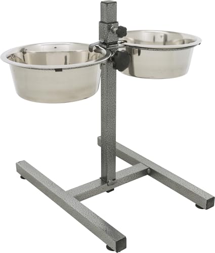 TRIXIE Hundebar mit 2 Edelstahlnäpfen – 1,8 L / ø 20 cm