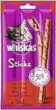 Whiskas Sticks Katzensnack Reich an Rind, 14 Packungen (14 x 36 g) - 3