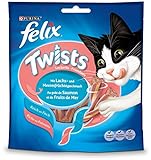 Felix Twists Katzensnack Lachs und Meeresfrüchtegeschmack, 6er Pack (6 x 50 g)