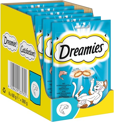 Dreamies Katzensnacks Klassiker mit Lachs – 6 x 60 g