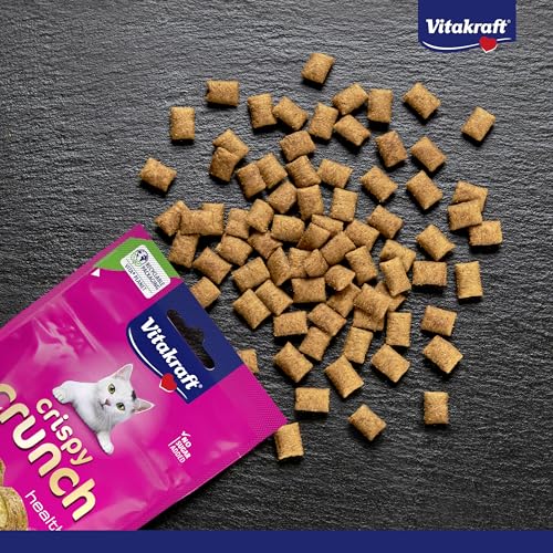 Vitakraft Katzensnacks, Knusprige Getreidekissen mit Malz, Cremige Füllung, Gegen Haarballen, Crispy Crunch, 28811, 60 g - 4