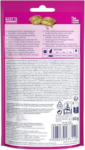 Vitakraft Katzensnacks, Knusprige Getreidekissen mit Malz, Cremige Füllung, Gegen Haarballen, Crispy Crunch, 28811, 60 g - 7